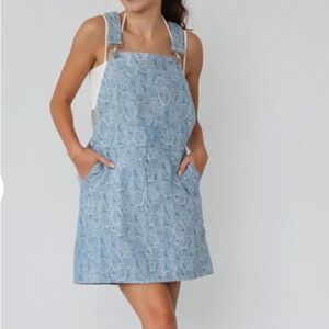 NWT Lash Next Door Paisley Pop Overall Dress